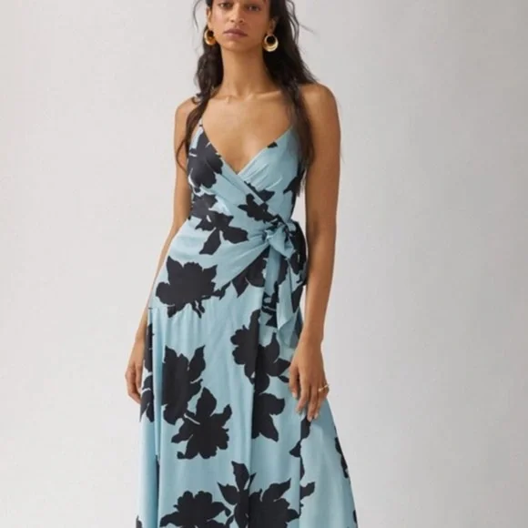 Anthropologie | Dresses | Anthropologie Hutch Leah Satin Wrap Maxi Dress  Size L New Without The Tags